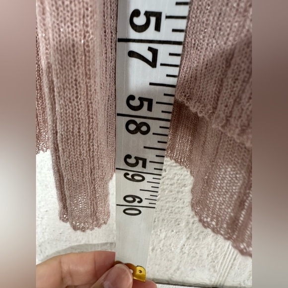Zara lace knit wrap maxi dress dusty pink size S - Picture 6 of 14